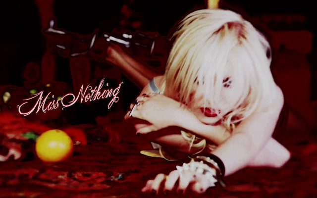 Blonde woman bed knife wine free wallpaper for desktop - medium preview image