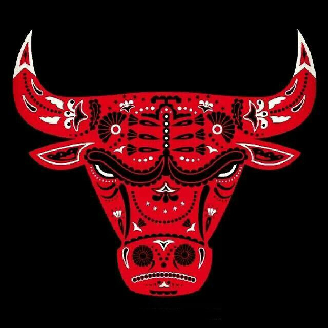 Bull pattern black red white free wallpaper for tablet - medium preview image