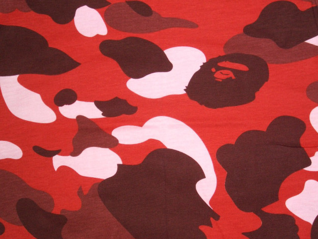 Bathing ape red background gorilla free wallpaper for desktop - medium preview image