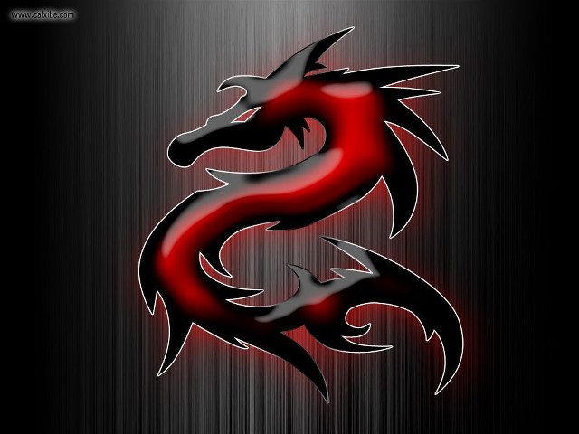 Red dragon black background red #2 free wallpaper for desktop - medium preview image