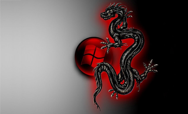 Black red dragon gradient eldritch free wallpaper for desktop - medium preview image