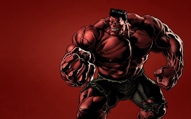 Red black muscular man big free wallpaper for desktop - medium preview image