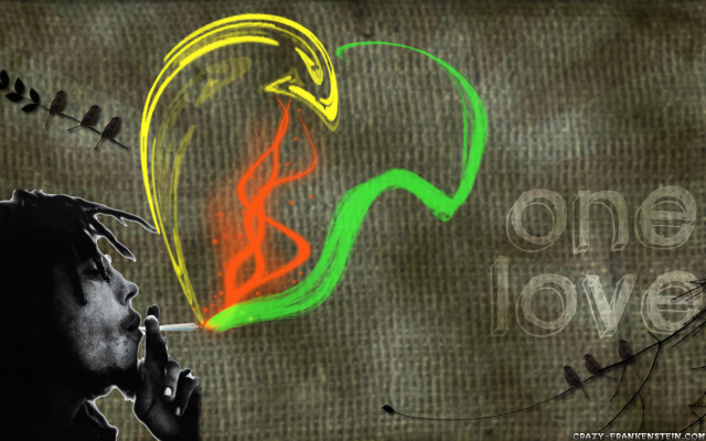 Man smoking cigarette one love free wallpaper for desktop - medium preview image