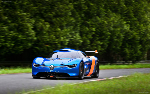 Blue orange sports car driving free wallpaper for desktop - medium preview image
