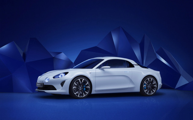 White sports car blue mountain free wallpaper for desktop - medium preview image