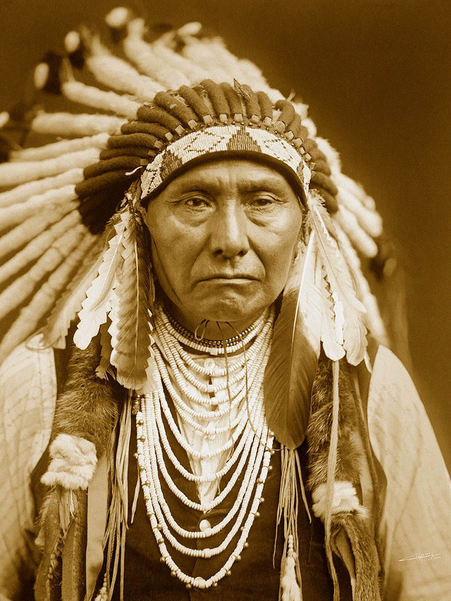 Native american man headdress feathers free wallpaper for mobile - medium preview image