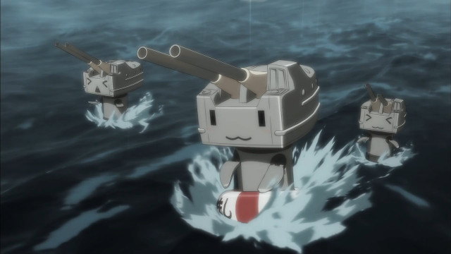 Cartoon characters floating ocean gun free wallpaper for desktop - medium preview image