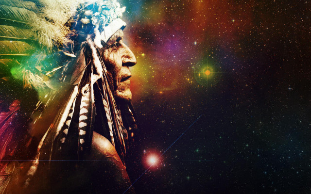 Native american man colorful background #2 free wallpaper for desktop - medium preview image