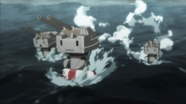 Cartoon character floating ocean gun free wallpaper for desktop - medium preview image