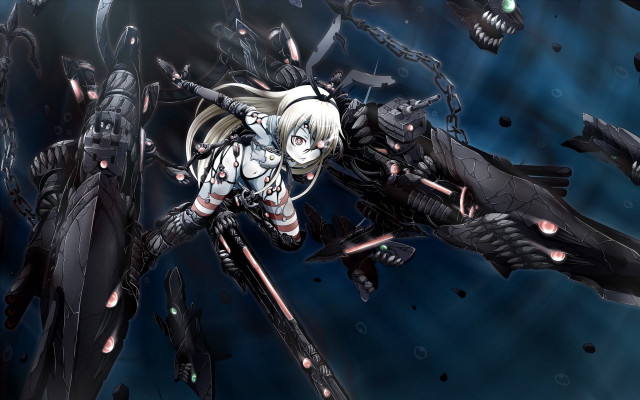 Futuristic suit sword underwater abyssal free wallpaper for desktop - medium preview image