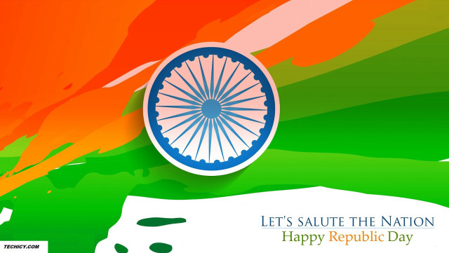 Colorful indian flag wheel message free wallpaper for desktop - medium preview image