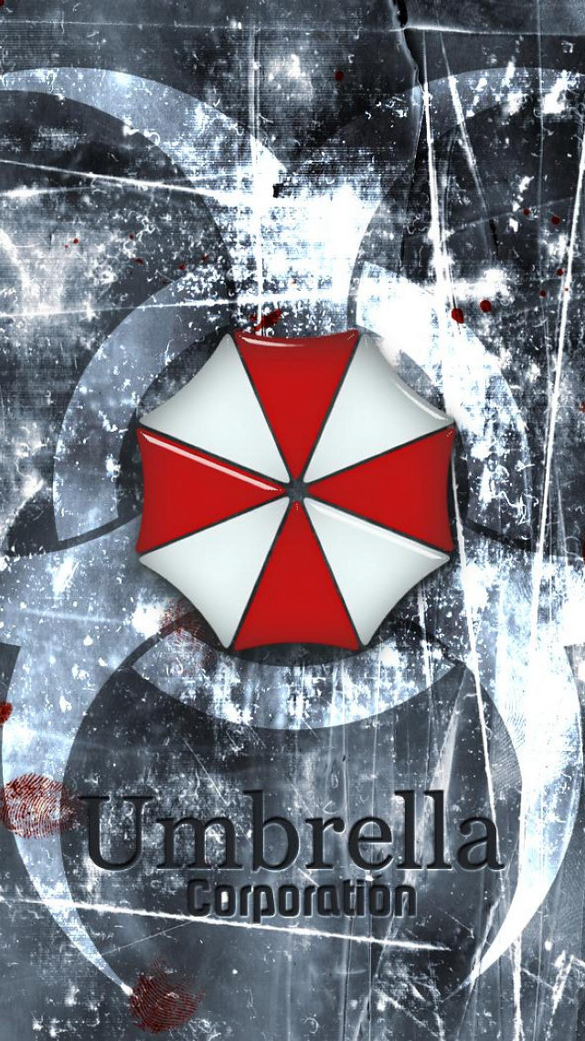 Red white umbrella corporation grungy free wallpaper for mobile - medium preview image