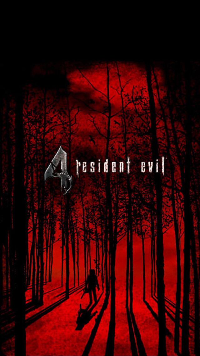 Red background man walking forest free wallpaper for mobile - medium preview image