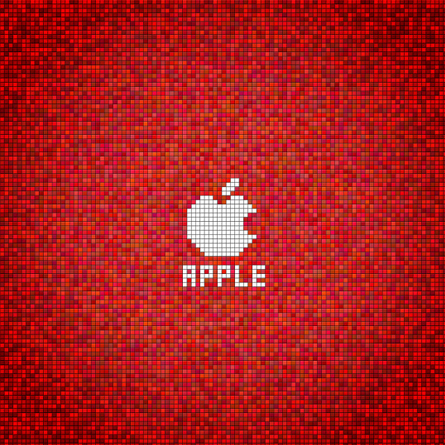 Red background apple logo side #2 free wallpaper for tablet - medium preview image