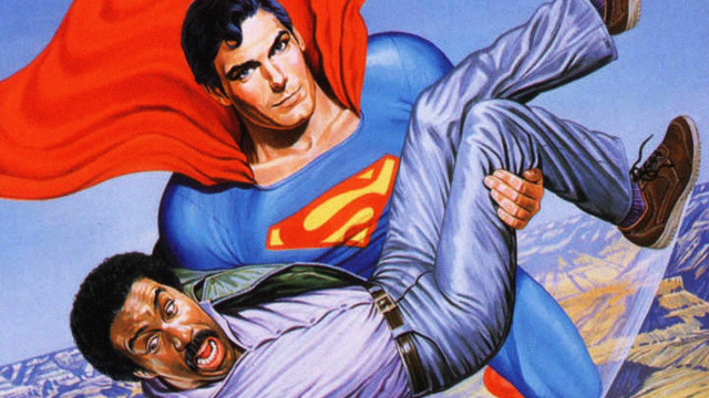 Superman red cape man painting free wallpaper for desktop - medium preview image