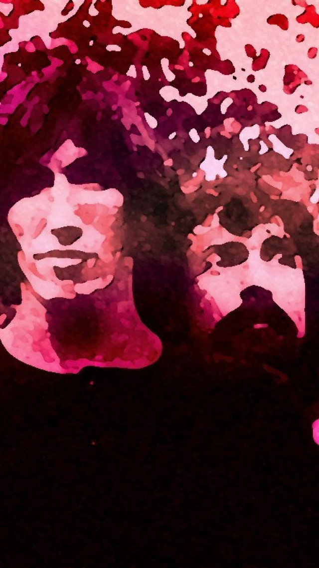 Two people painted faces artwork free wallpaper for mobile - medium preview image