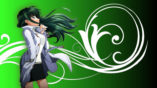 Woman long hair coat green free wallpaper for desktop - medium preview image