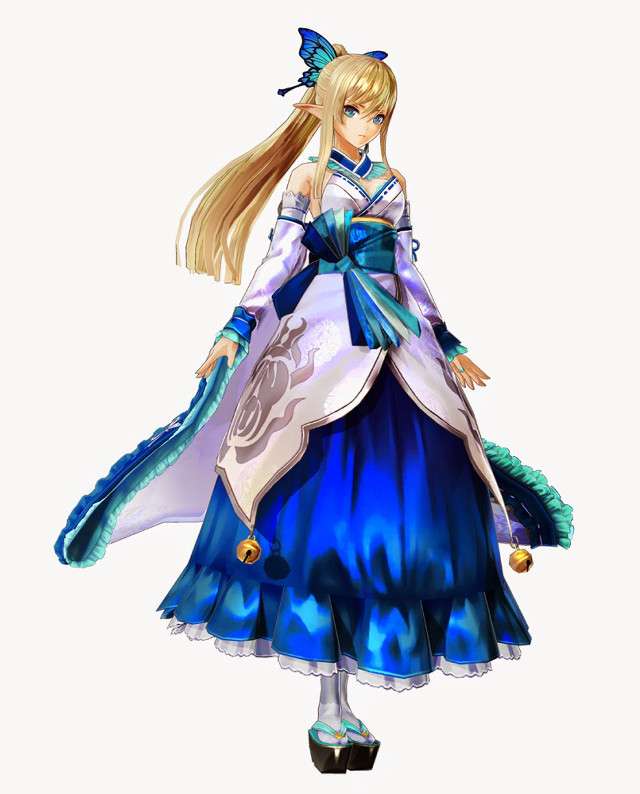 Woman blue dress long ponytail free wallpaper for mobile - medium preview image