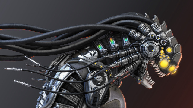 Robot weirdface wires head eyes free wallpaper for desktop - medium preview image