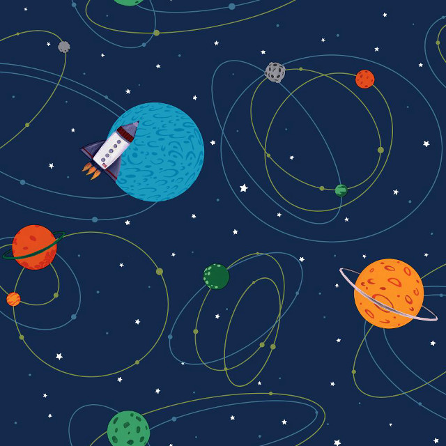 Space rocket planet star night free wallpaper for tablet - medium preview image