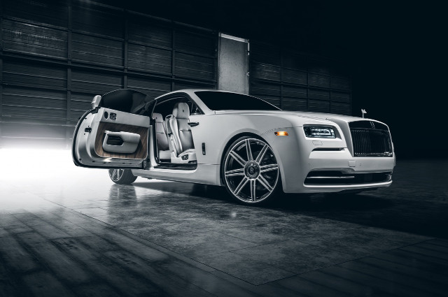 White rollsroyce garage door open free wallpaper for desktop - medium preview image