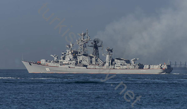 Large ship ocean smoke billowing free wallpaper for desktop - medium preview image