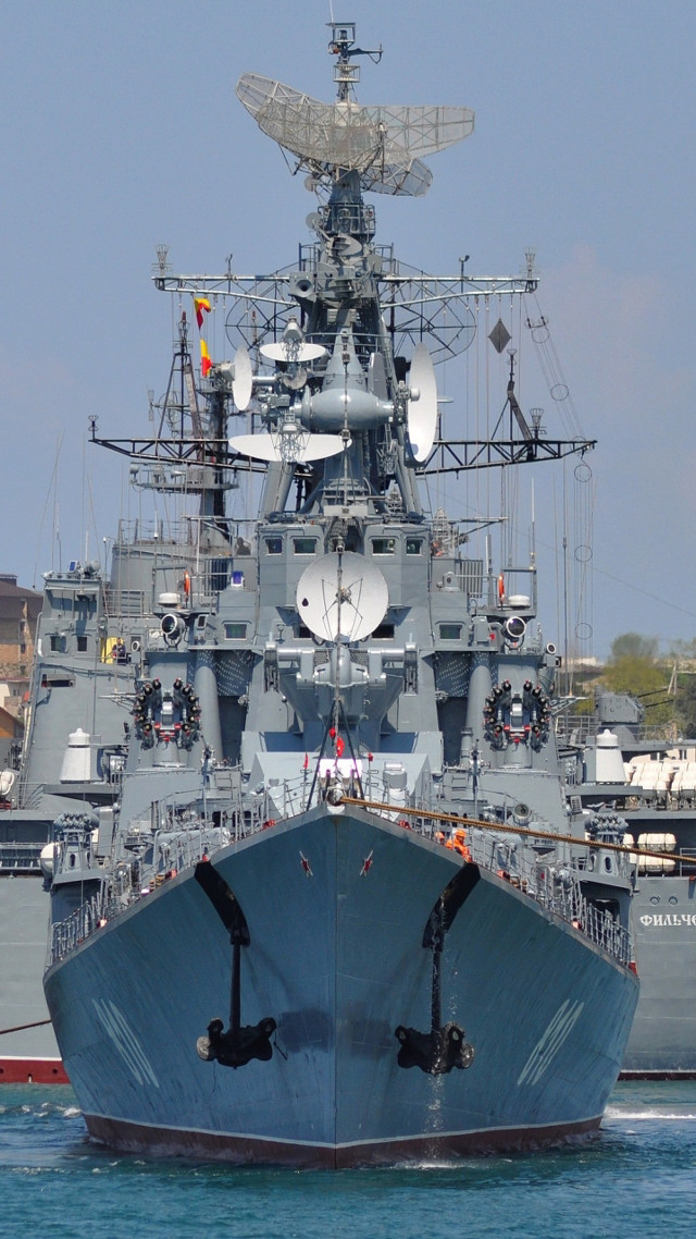 Battleship water sky boats building free wallpaper for mobile - medium preview image