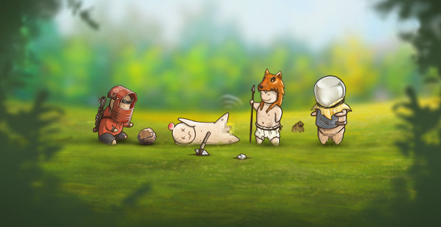 People field forest trees animals free wallpaper for desktop - medium preview image