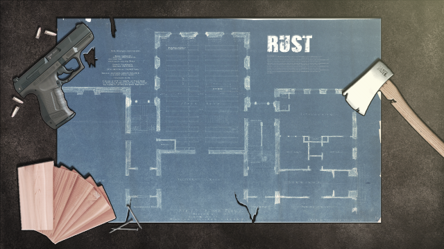 Rust gun fan blueprint night free wallpaper for desktop - medium preview image