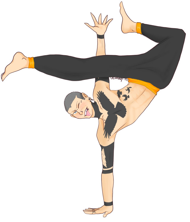 Man handstand stomach arms stretched free wallpaper for tablet - medium preview image