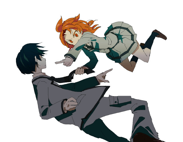 Man suit woman suit flying free wallpaper for desktop - medium preview image