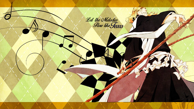 Woman sword musical notes wallpaper free wallpaper for desktop - medium preview image