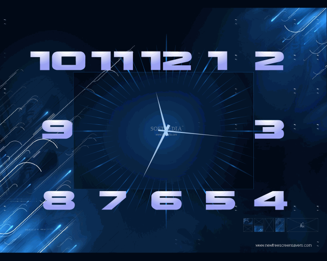 Clock blue background stars circles free wallpaper for desktop - medium preview image