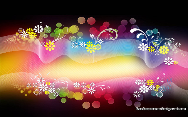 Colorful background flowers swirls side free wallpaper for desktop - medium preview image