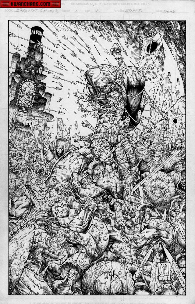 Comic book characters alien attacking free wallpaper for mobile - medium preview image