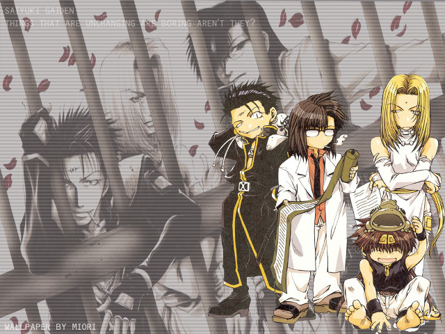 Anime characters group wall bars free wallpaper for desktop - medium preview image