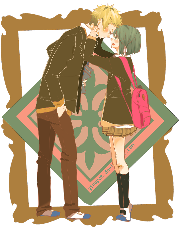 Man woman kissing colorful background free wallpaper for mobile - medium preview image