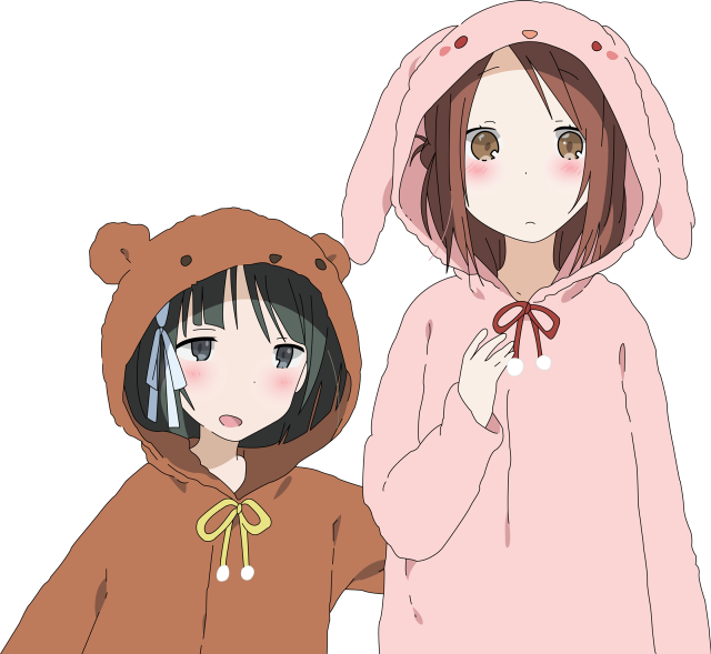 Anime girls pink brown outfits free wallpaper for tablet - medium preview image