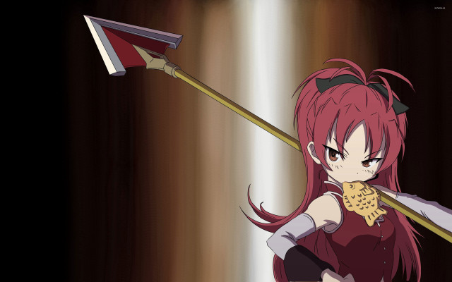 Girl red hair holding stick free wallpaper for desktop - medium preview image