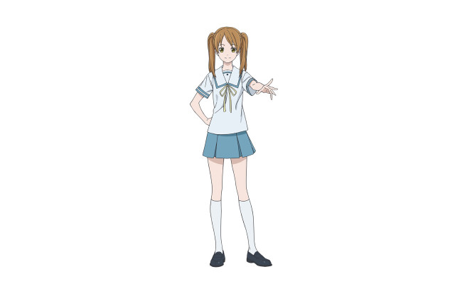 Girl school uniform pointing finger free wallpaper for desktop - medium preview image