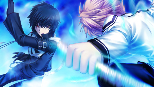 Anime fight blue sky white free wallpaper for desktop - medium preview image