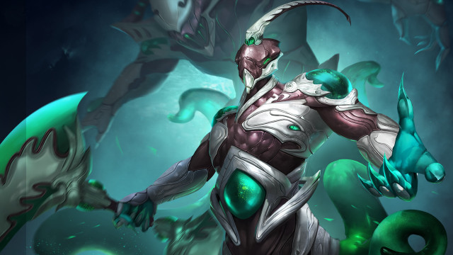 Man green outfit snake demon free wallpaper for desktop - medium preview image