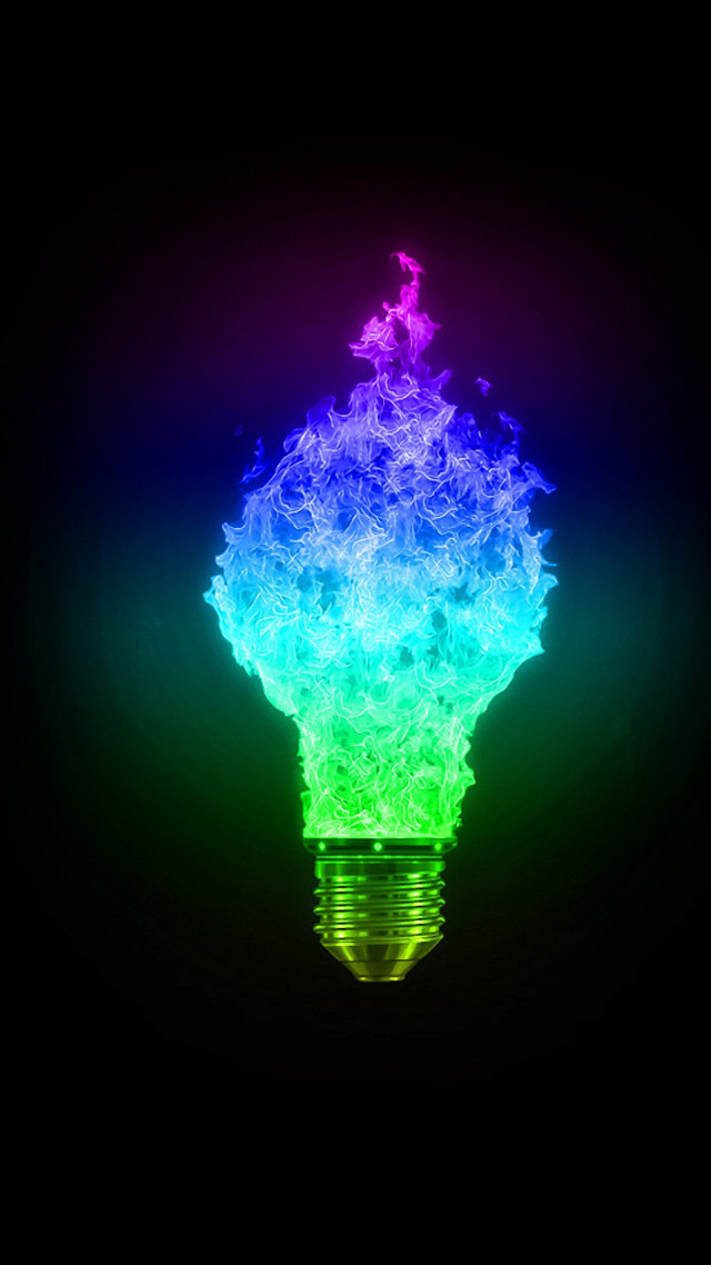 Colorful light bulb black background free wallpaper for mobile - medium preview image