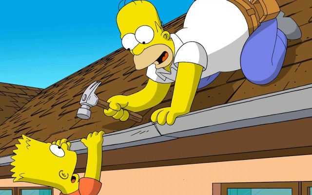 Cartoon character hanging roof hammer free wallpaper for desktop - medium preview image