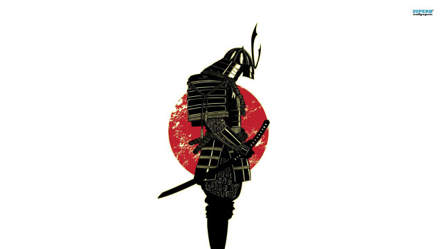 Samurai redsun sword helmet warrior free wallpaper for desktop - medium preview image