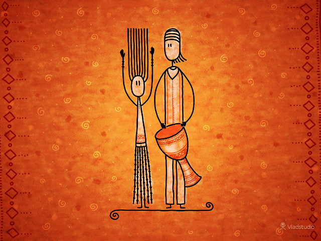 Man woman pole hat pattern free wallpaper for desktop - medium preview image