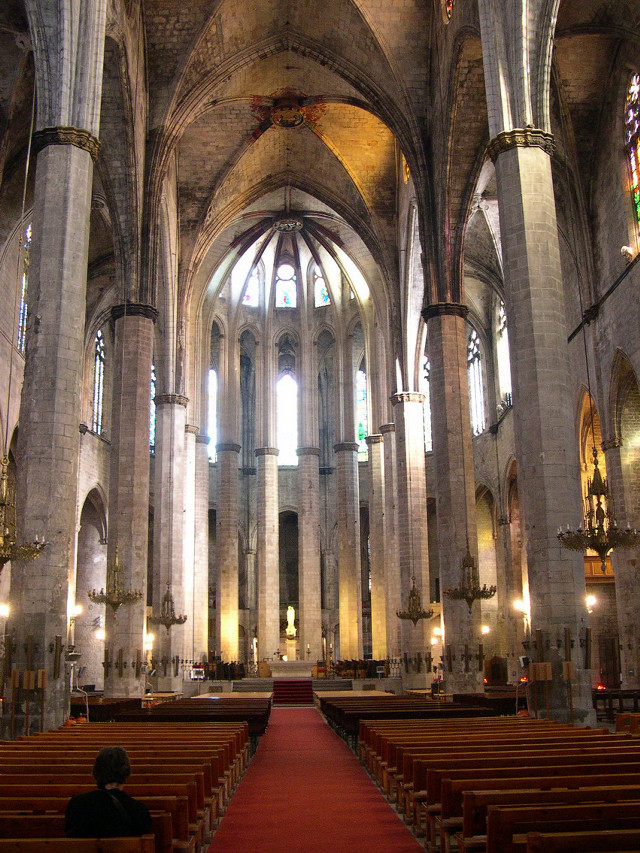 Church pews red carpet aisle free wallpaper for mobile - medium preview image