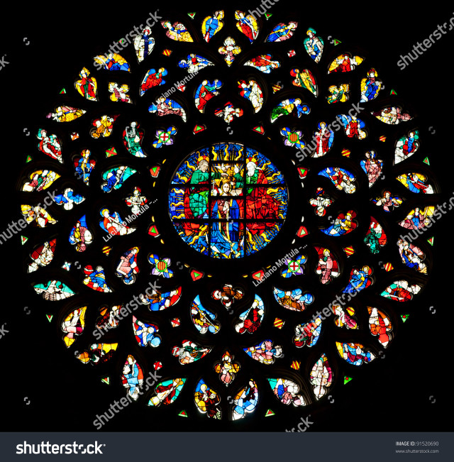 Stained glass window circular design #2 free wallpaper for tablet - medium preview image