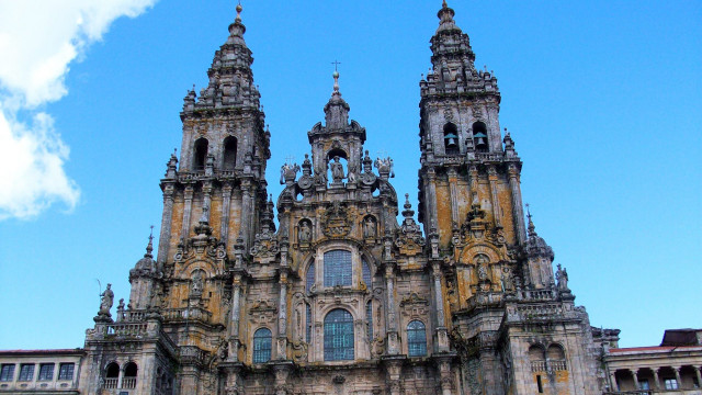 Cathedral clock tower sky background free wallpaper for desktop - medium preview image