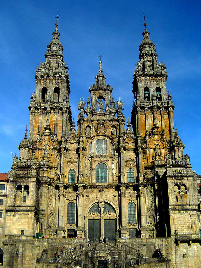 Gothic clock tower cityscape blue free wallpaper for mobile - medium preview image